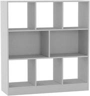White 8-Cube Asymmetrical Bookcase – Modern Freestanding Storage Display Unit