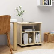 Sonoma Oak Rolling File Cabinet Wooden Under Desk Storage Unit