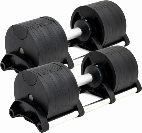 32kg Adjustable Dumbbells Pair Instant Select Weights 9 Levels Home Gym