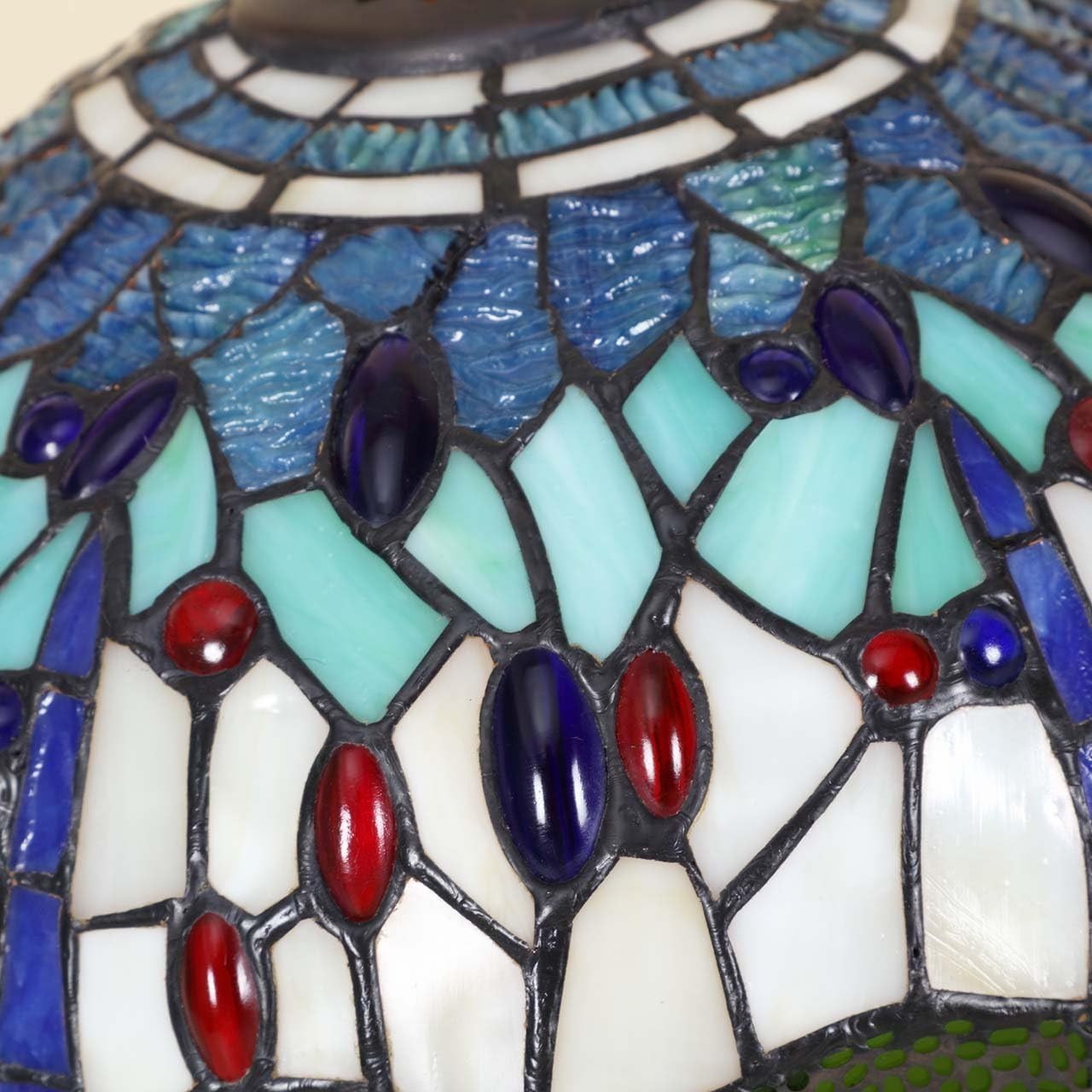 Tiffany Style Dragonfly Stained Glass Table Lamp 18in Bedside Light