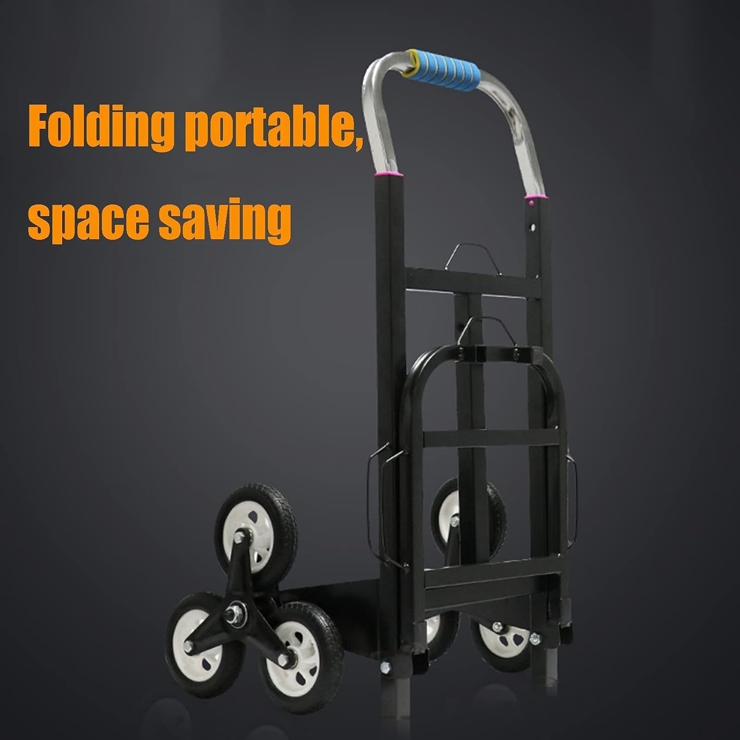 Stair Climbing Hand Truck 100kg Folding 6 Wheel Portable Trolley