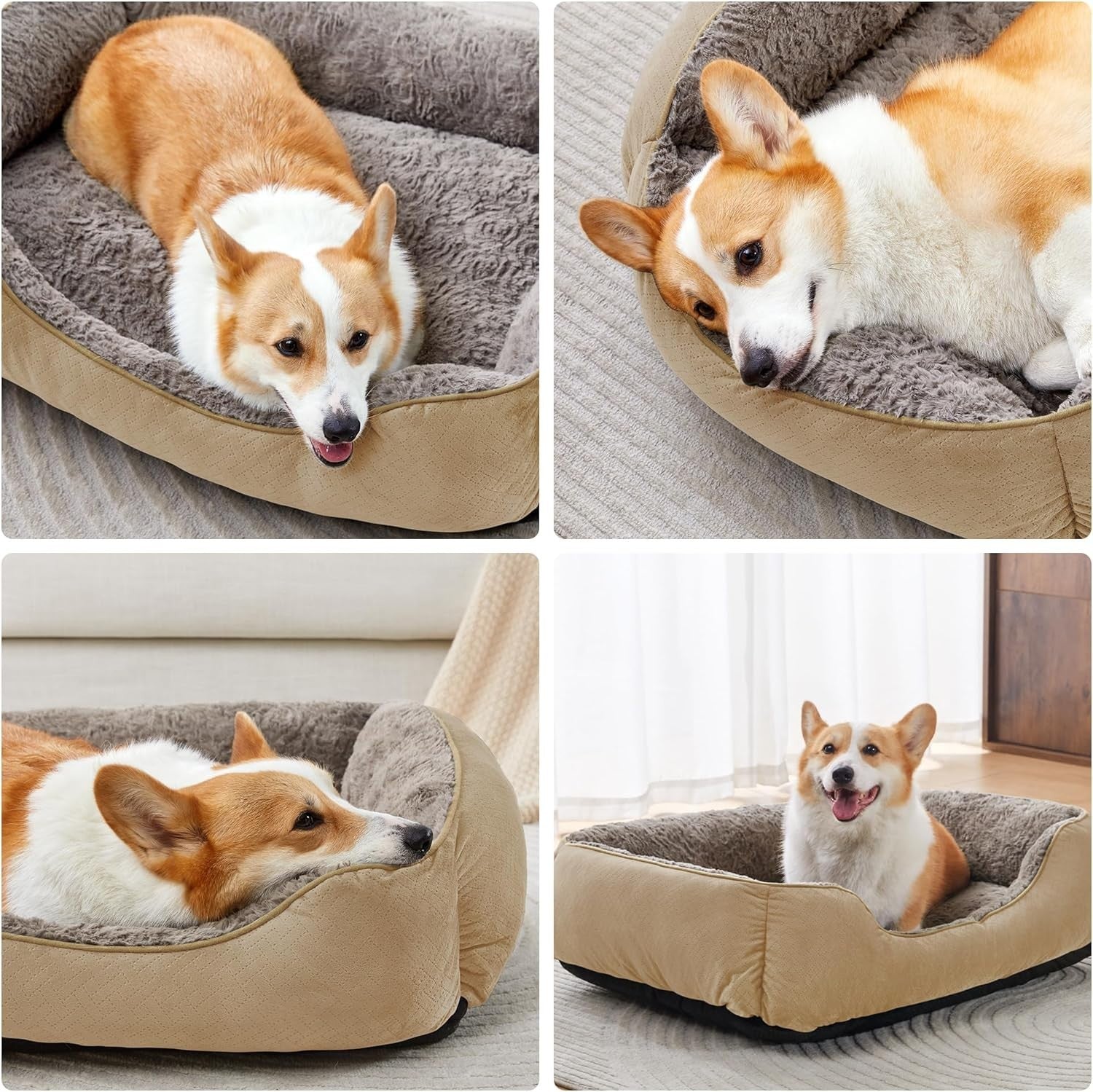 Large Dog Bed Soft Washable Rectangle Pet Bed Anti Slip