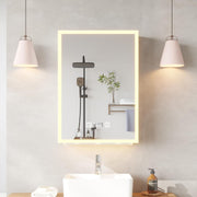 LED Bathroom Mirror Cabinet 70x50cm Wall Unit Light + USB Storage