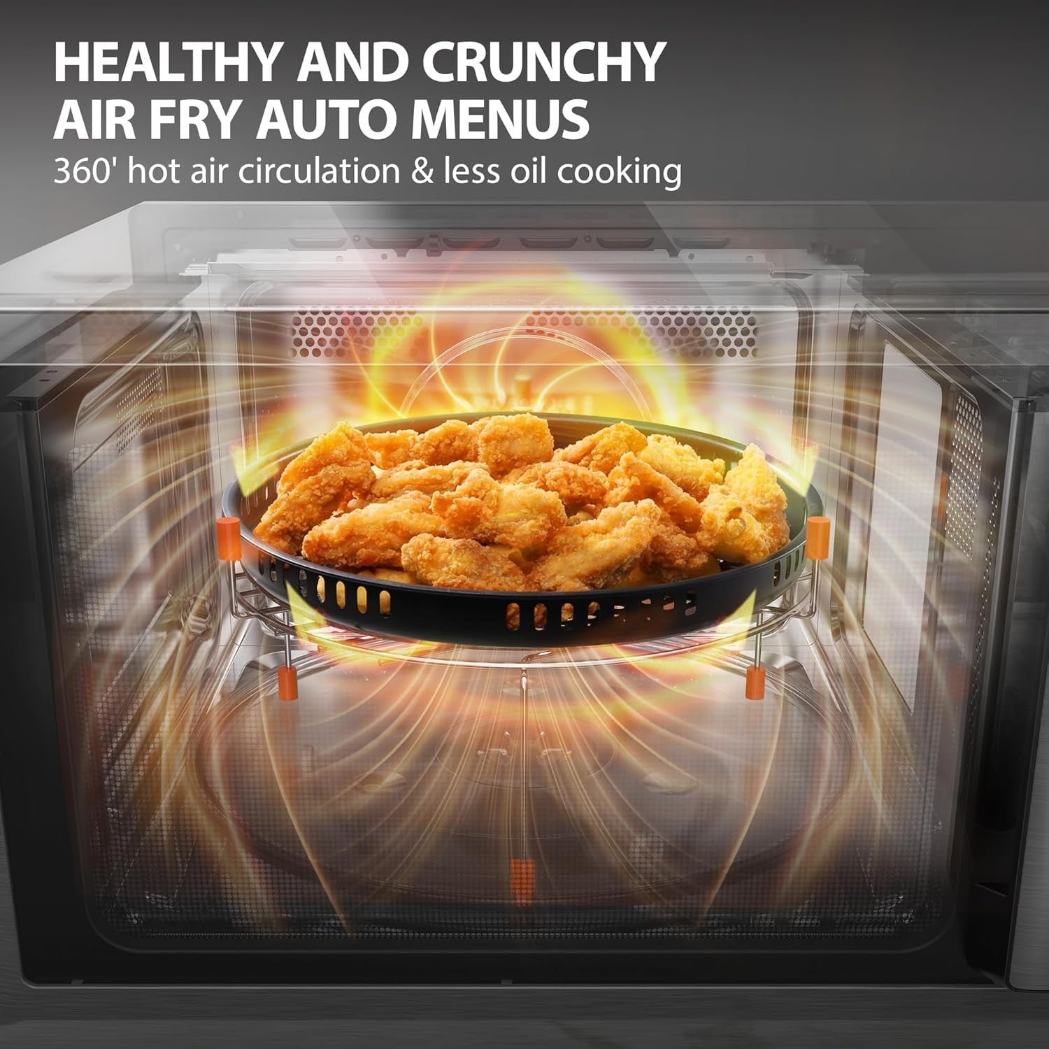 26L 900W Air Fry Microwave Oven 5-in-1 Bake Broil