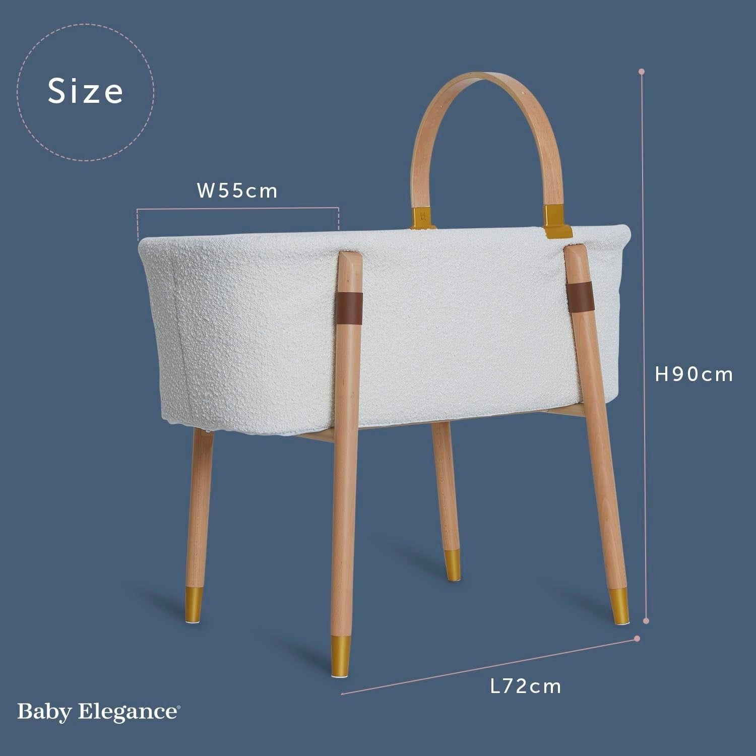 Luxury Baby Bassinet Wooden Crib with Breathable Mattress & Toy Bar