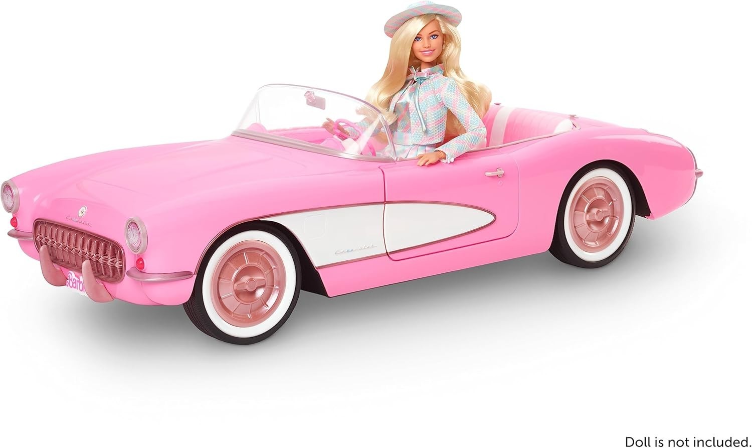 Pink Vintage Convertible Doll Car Whitewall Tires Trunk Storage