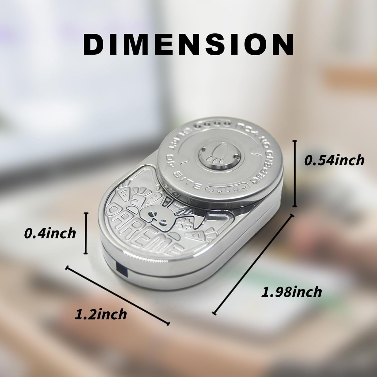 Silver Rabbit Ratchet Click Fidget Slider Stainless Steel Pocket EDC