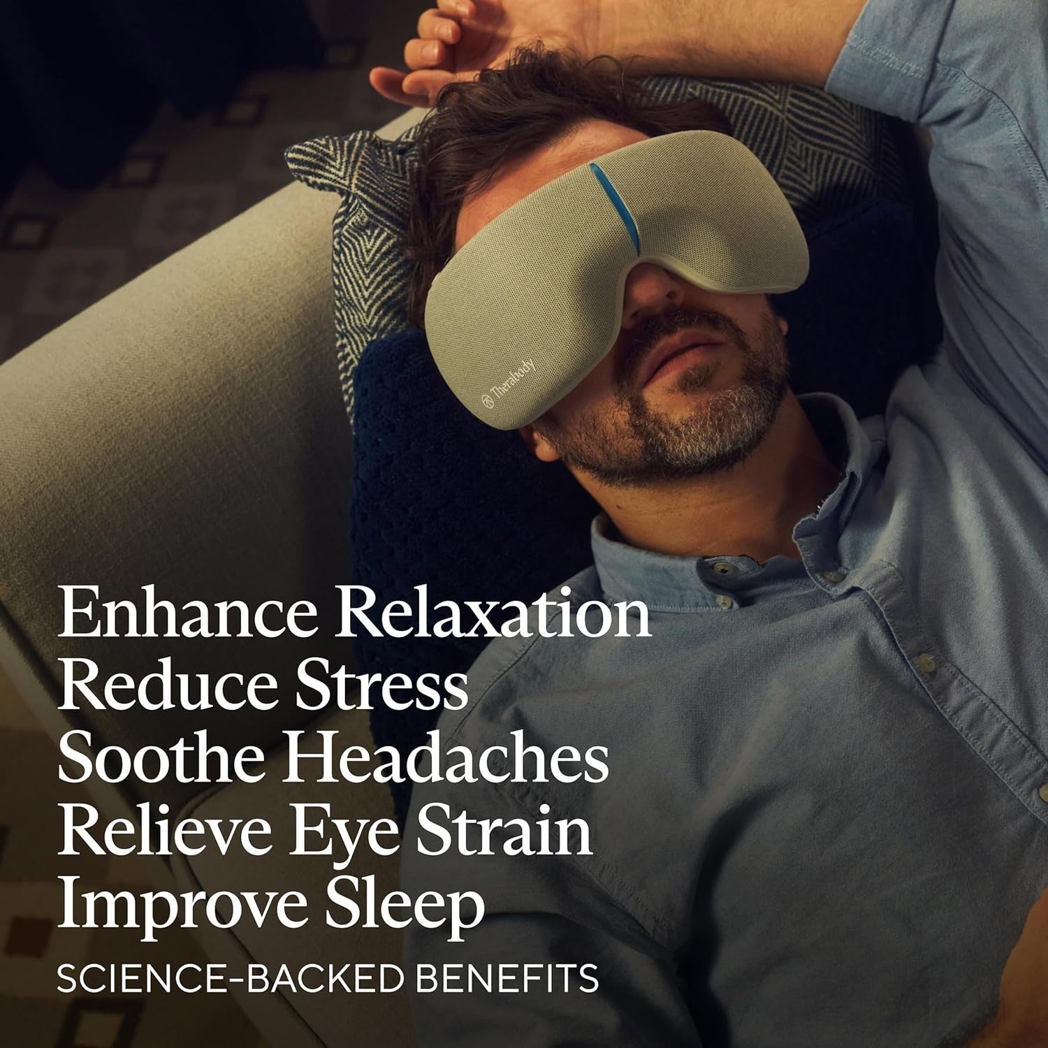 Heated Eye Massager Mask Bluetooth | Stress Relief Sleep Aid Tension