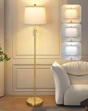 Adjustable Floor Lamp Gold Height Adjustable 3 Colour LED Standing Light
