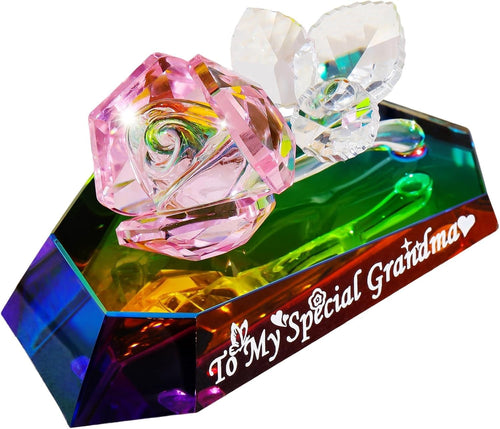Crystal Rose Gift “To My Special Grandma” – Multicolour Glass Keepsake Ornament