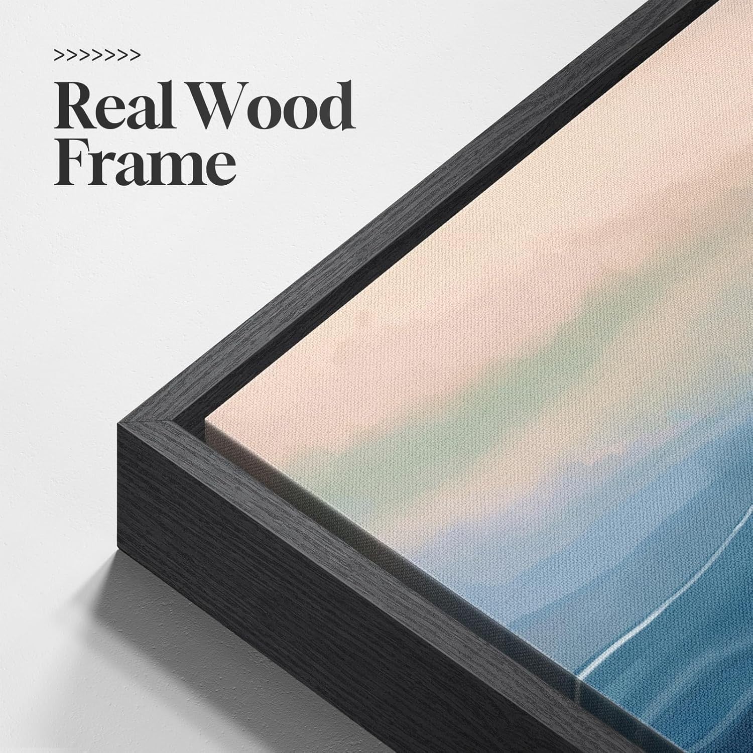 3-Piece Blue Abstract Landscape Canvas – Large Modern Wall Art 24x36in