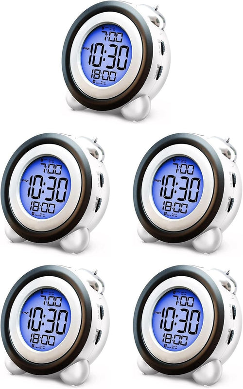 Loud Digital Alarm Clock Dual Alarm Blue Backlight Heavy Sleepers Large Display