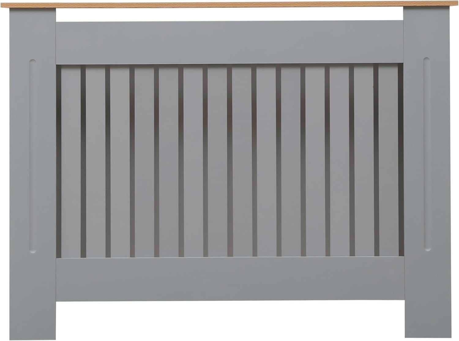 Medium Grey Oak Radiator Cover | Modern MDF Vertical Slat Cabinet – Stylish