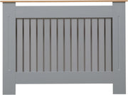 Medium Grey Oak Radiator Cover | Modern MDF Vertical Slat Cabinet – Stylish