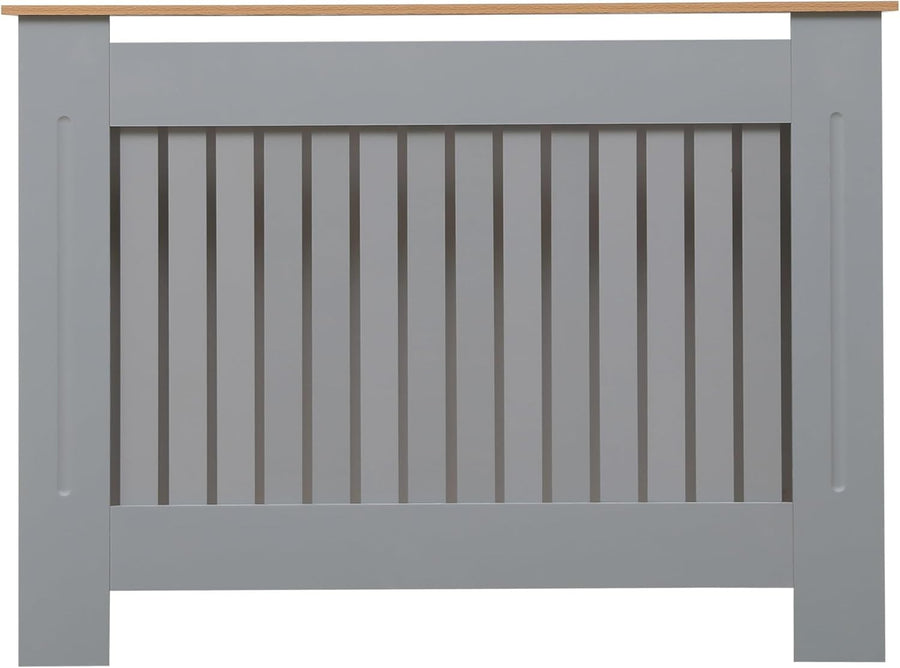 Medium Grey Oak Radiator Cover | Modern MDF Vertical Slat Cabinet – Stylish
