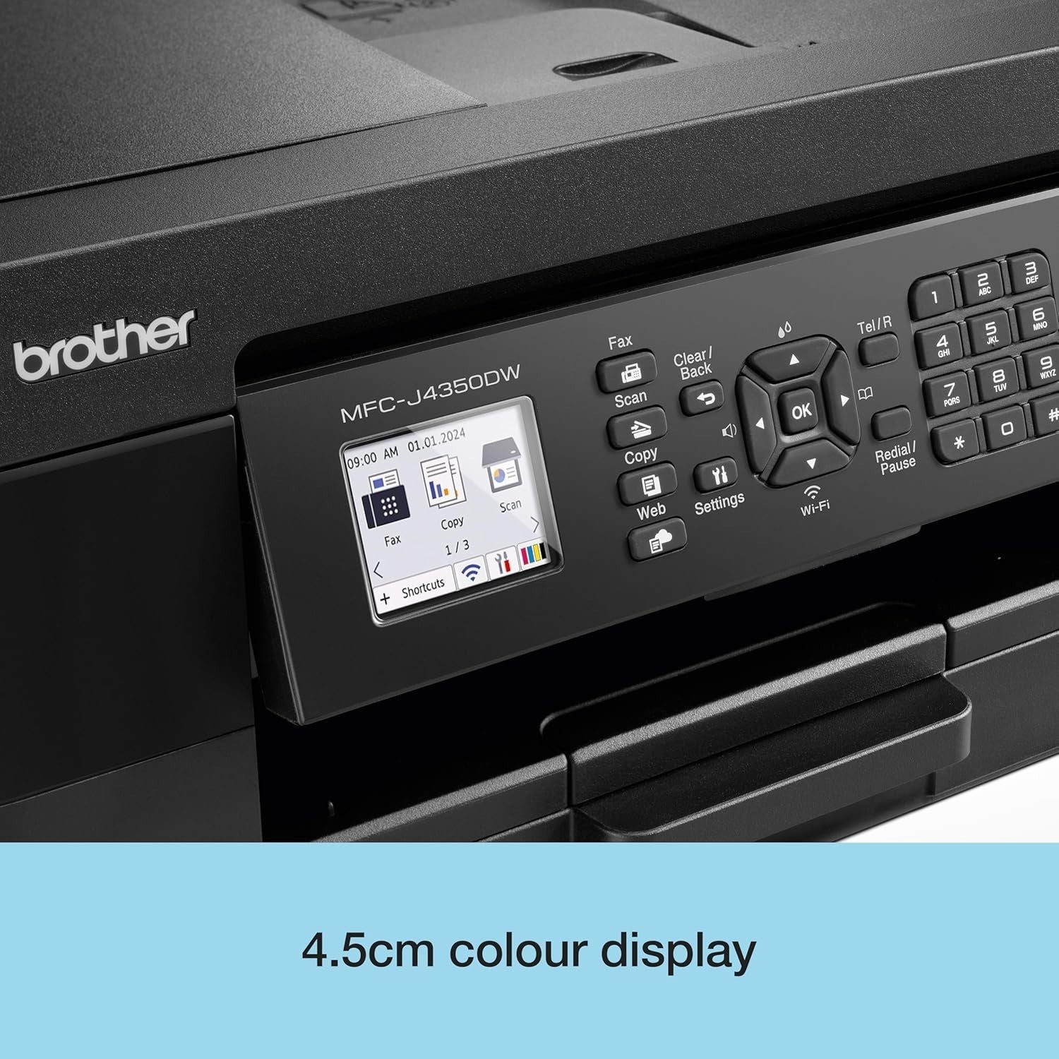 A4 Wireless Colour Inkjet Printer | 4-in-1 | Fast 19ppm | Black