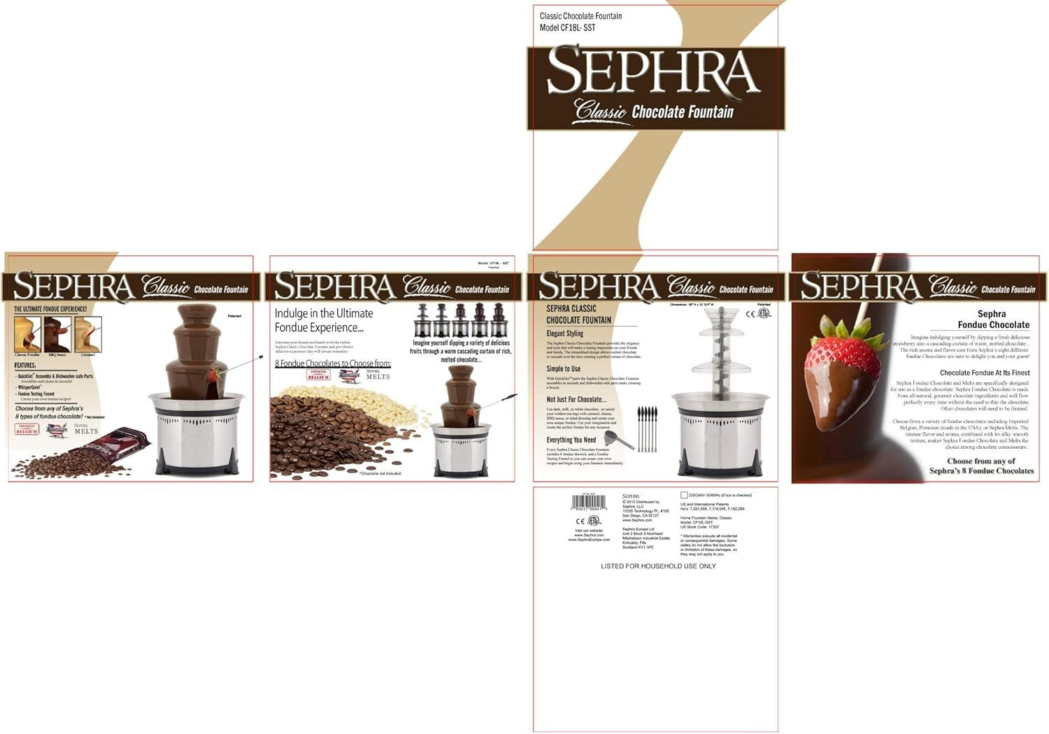 18 Chocolate Fountain Machine Belgian Chocolate Party Fondue Set