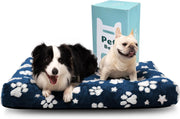 XL Dog Bed 104x71cm Washable Crate Mattress Navy Paw