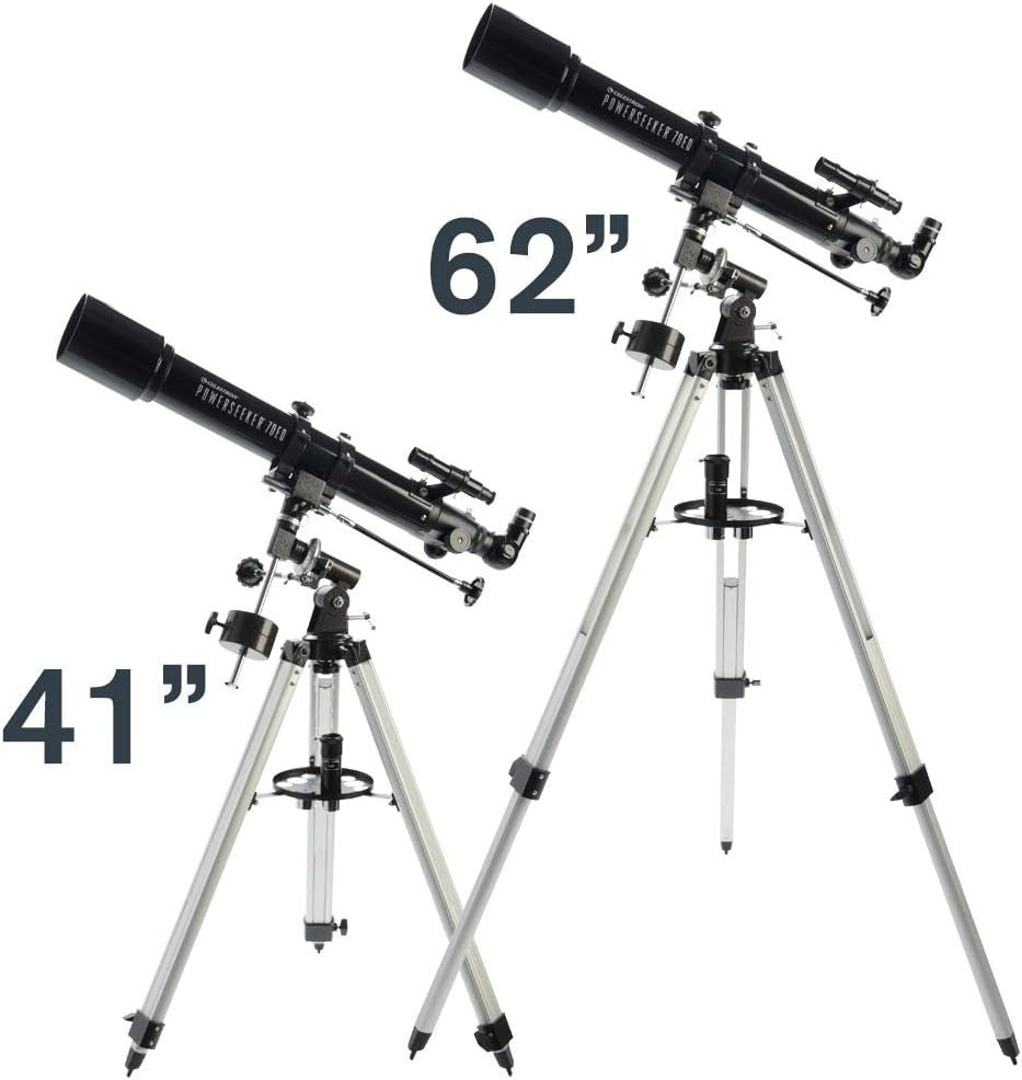 70mm Refractor Telescope with 2 Eyepieces, Barlow Lens & Tripod, Black