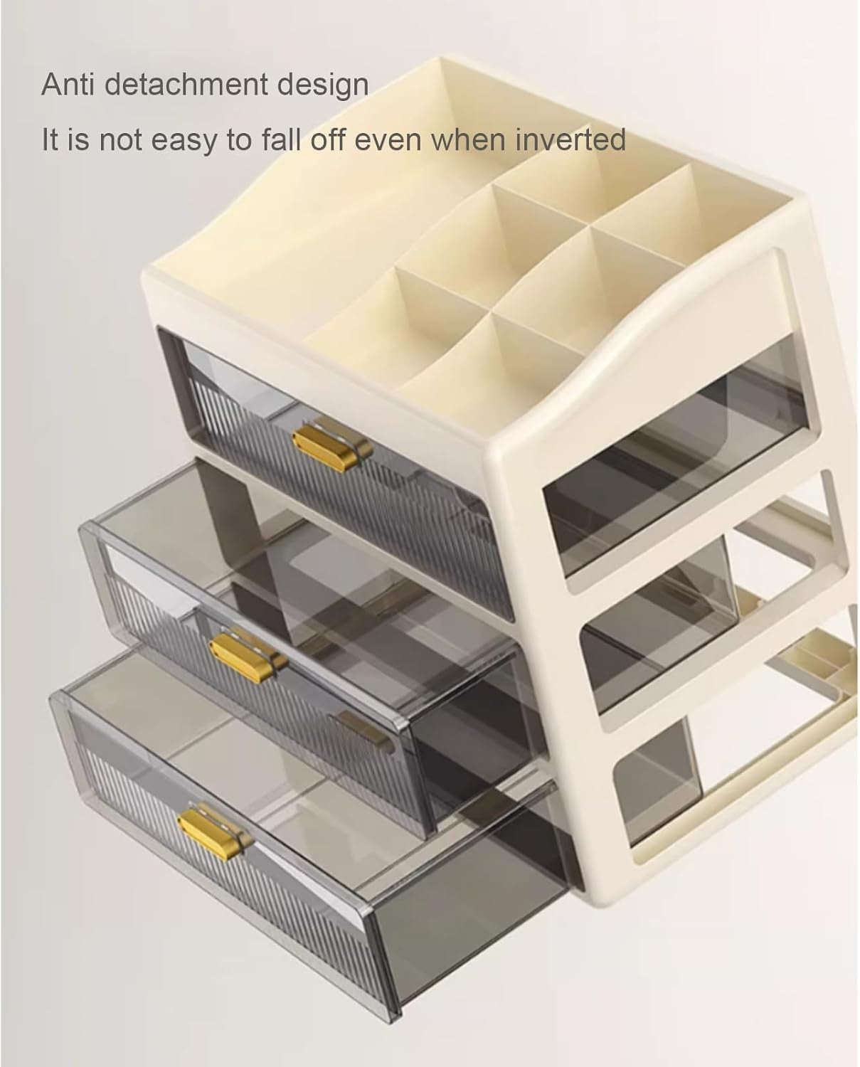 2-Layer White Desk Organizer Storage Drawers for Office, Makeup & Crafts