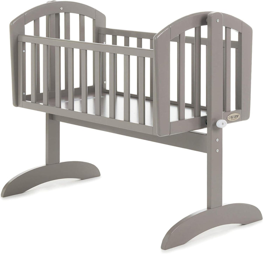 Wooden Baby Swinging Gentle Rocking Cradle with Mattress Warm Grey