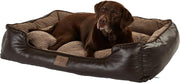 XL Faux Leather Dog Bed 110x80x20cm Washable Chew Resistant