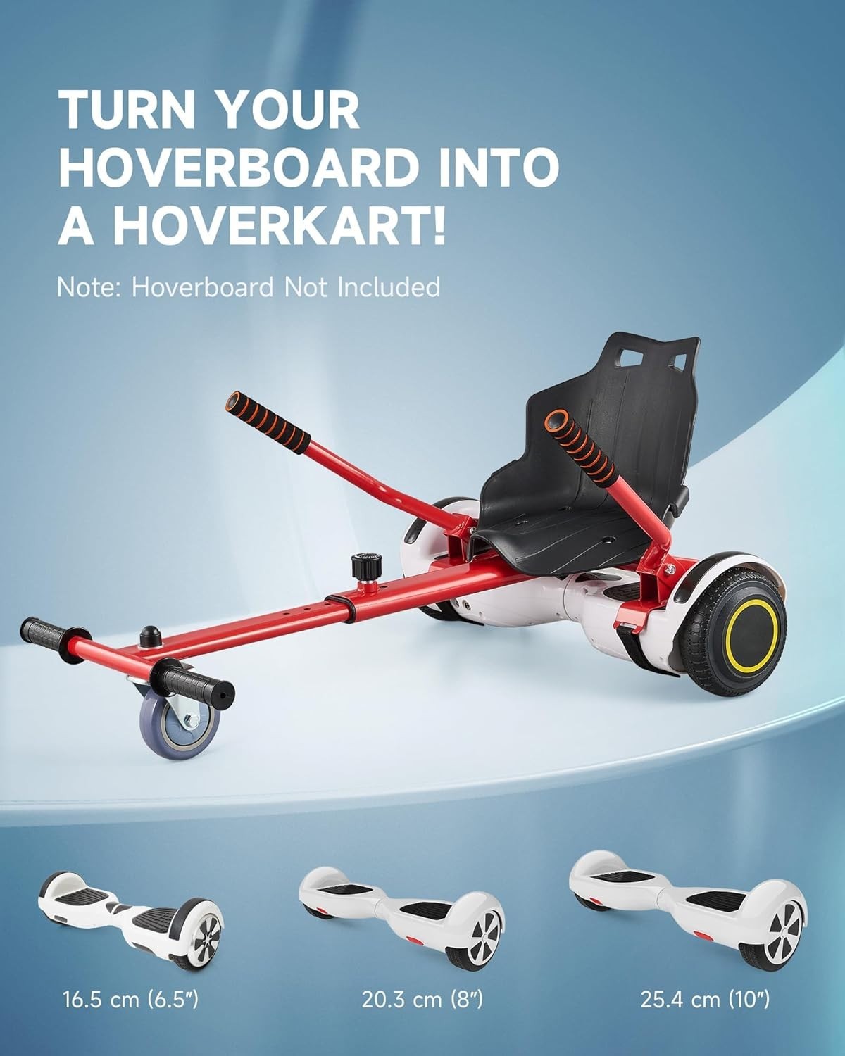 Hoverkart Attachment Seat for 6.5 8 10 Inch Hoverboard Red Adjustable