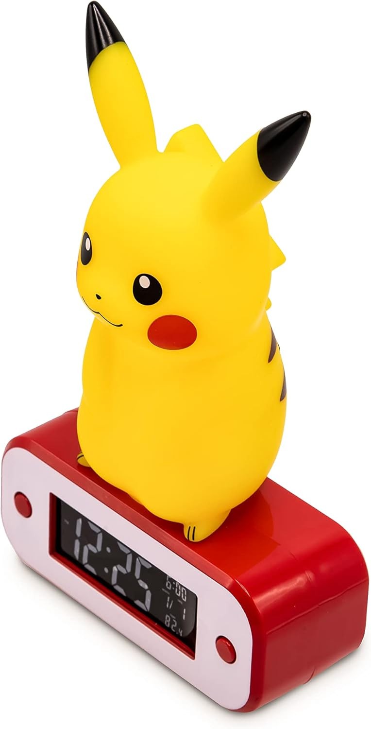 Yellow Character Light Up Alarm Clock LED Display Kids Bedside Gift