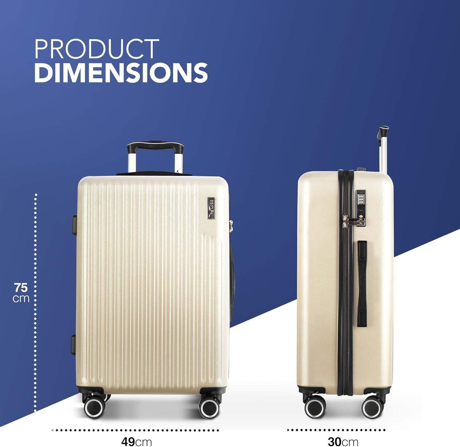 28in Heavy Duty Check In Suitcase ABS Hard Shell TSA Lock 4 Wheel Spinner