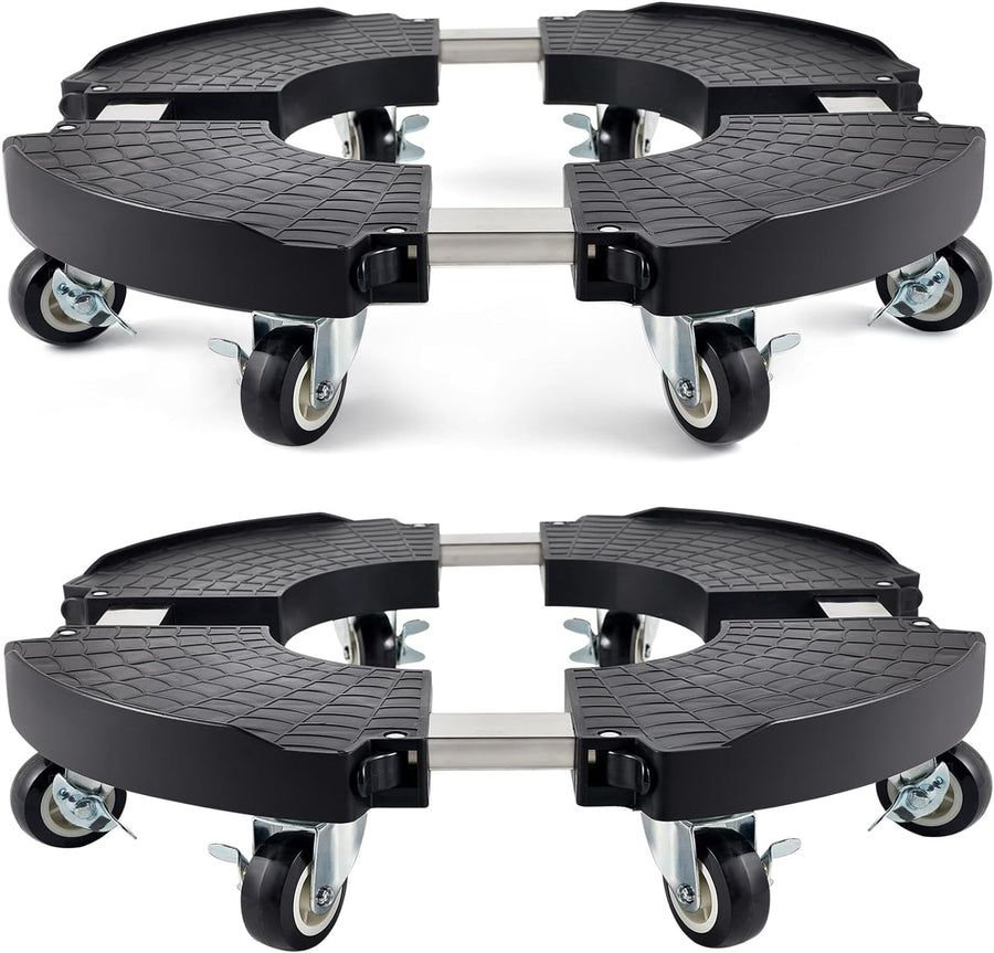 2 Pack Adjustable Rolling Plant Stand with Wheels Heavy Duty 15–21" 330lbs Caddy