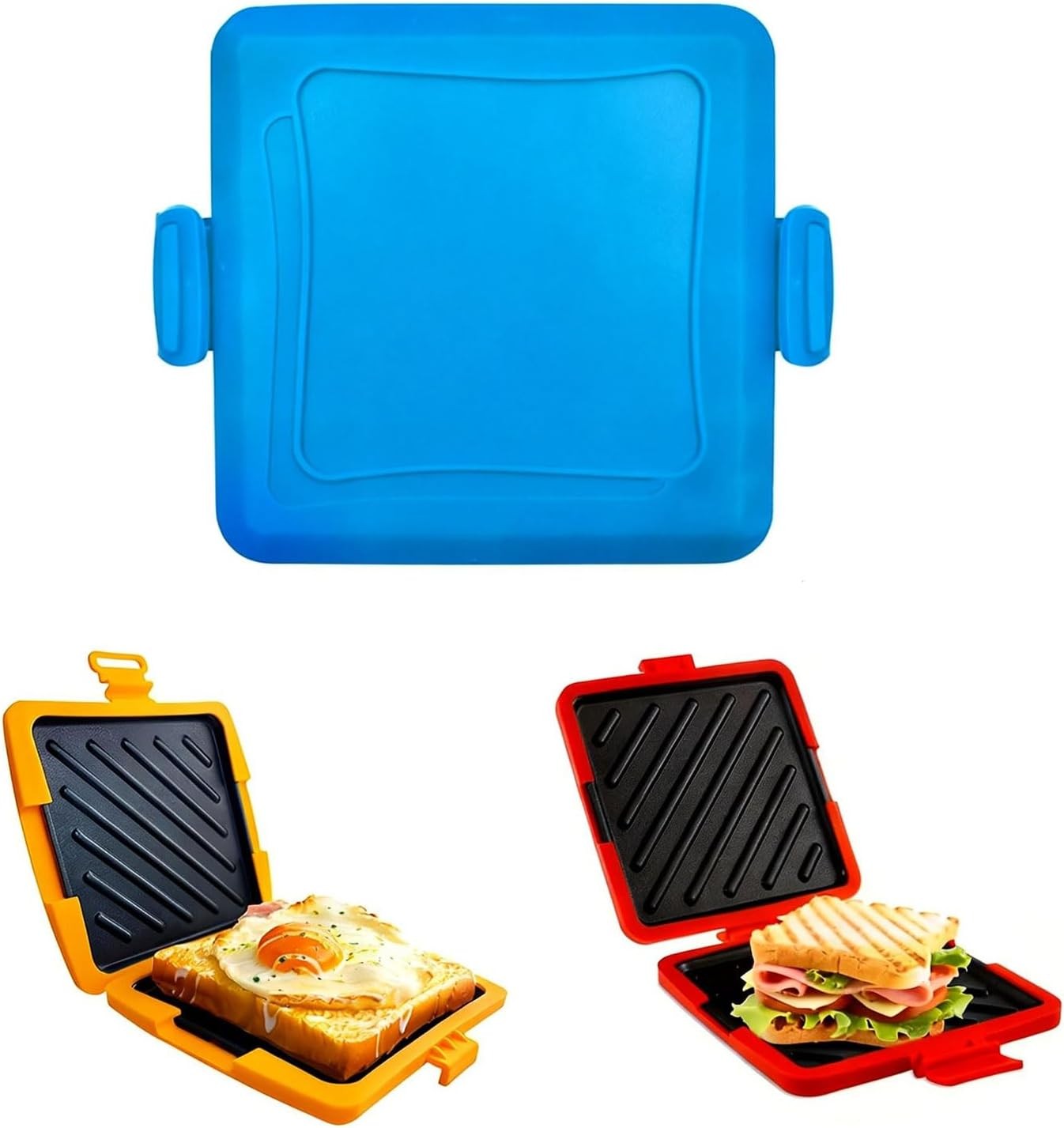 Microwave Toastie Sandwich Maker Panini Toaster Fast Cooking Red