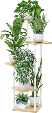 5 Tier White Metal Plant Stand Indoor Outdoor Flower Pot Shelf for Patio Balcony