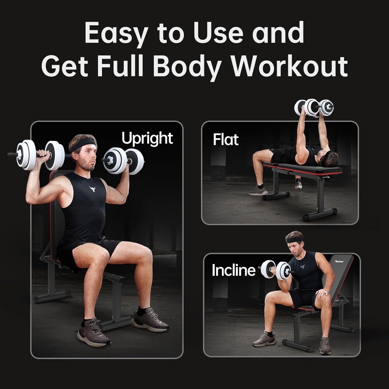 Adjustable Weight Bench Flat Incline 300kg Home Gym Workout
