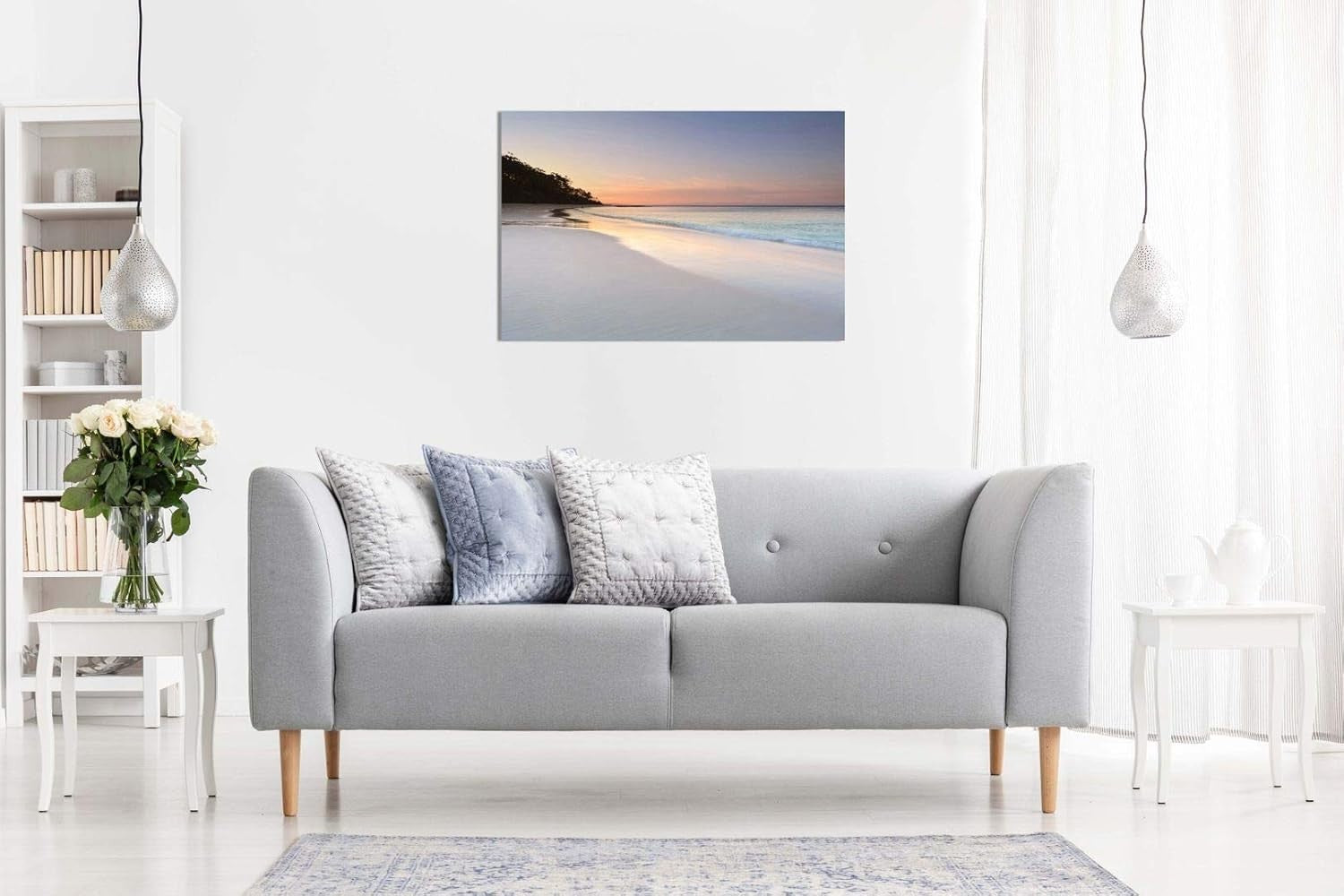 Soft Colours Beach Canvas Wall Art Coastal Seaside Picture Bedroom 18x12