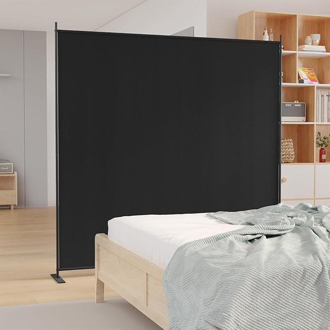 6FT Folding Room Divider Black Privacy Screen Partition Wall Office Home