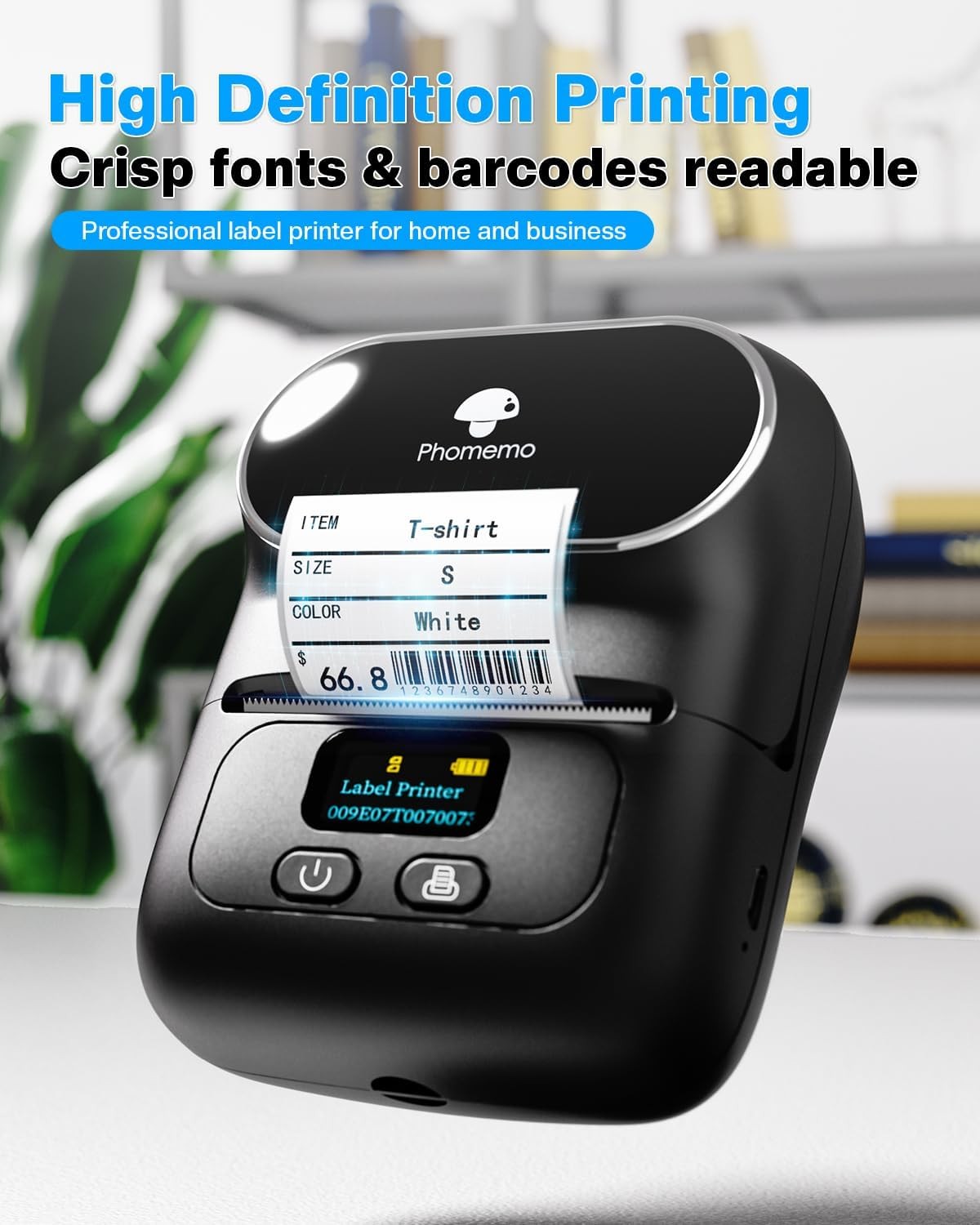 Bluetooth Label Printer 3 Rolls 2" Thermal Maker USB