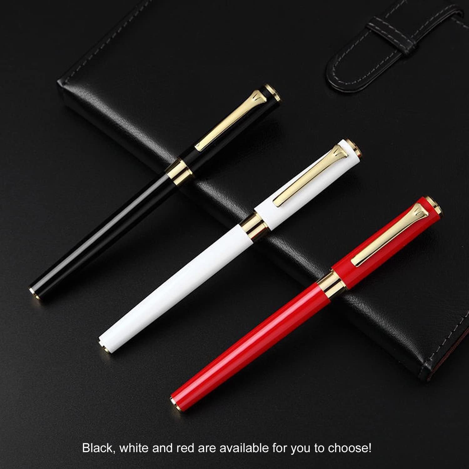 Luxury Ballpoint Pen White Red Black Medium Point Smooth Writing Gift