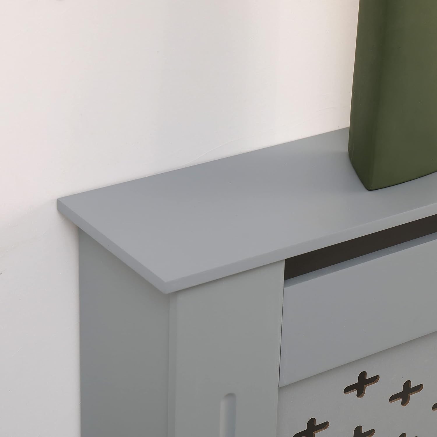 Medium Grey Radiator Cover MDF Wood Satin Finish Decorative Cabinet