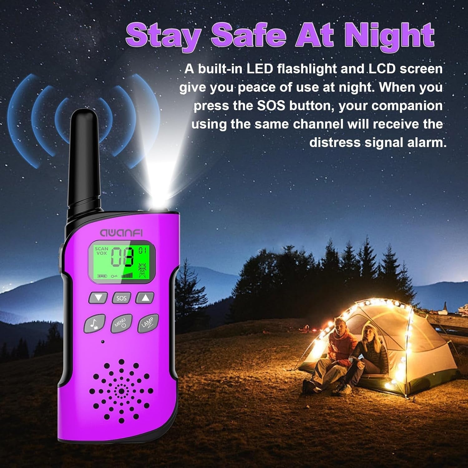 Kids Walkie Talkies 4 Pack Rechargeable Long Range VOX USB-C Radios
