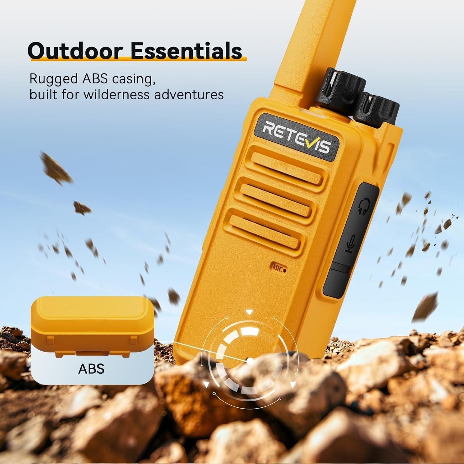 Rechargeable Walkie Talkies PMR446 VOX w Earpieces 2 Way Radio Pair
