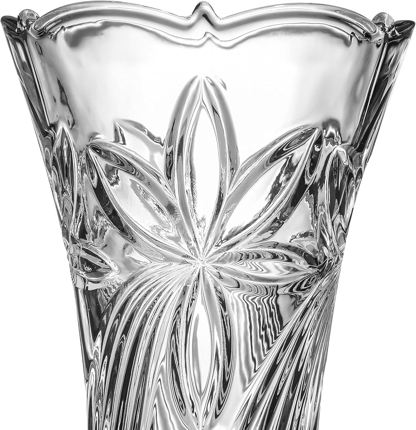 Crystal Glass Vase 30cm Tall Elegant Flower Vase for Home Decor Gift