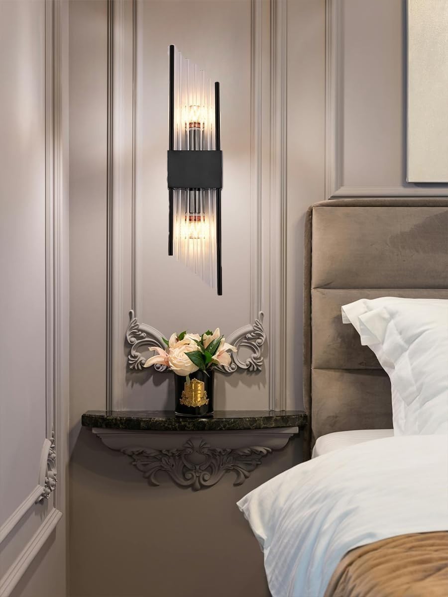 Modern Crystal Wall Sconce LED Light | Stainless Steel Elegant Lamp