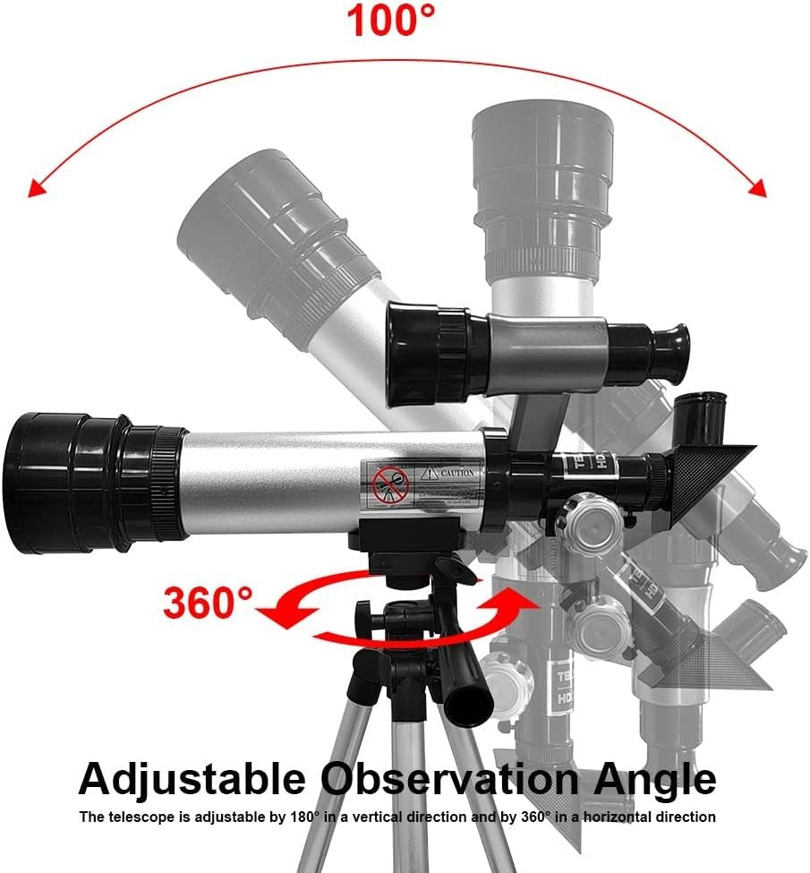 Kids 60mm Refractor Telescope High Magnification Tripod Beginner Science Kit