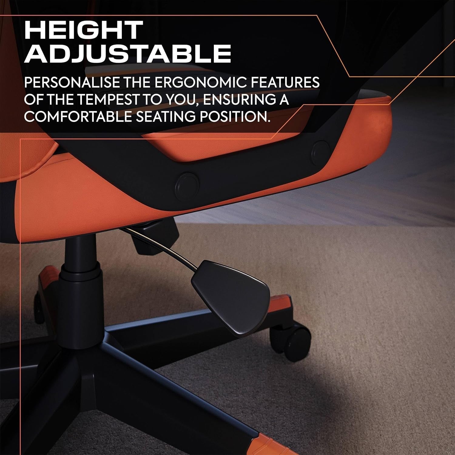 Ergonomic Gaming Chair High Back Extra Wide Seat Orange