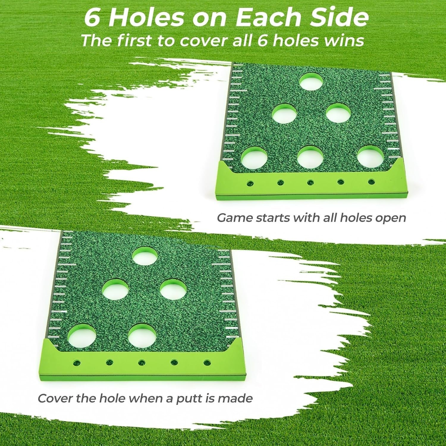 Portable Golf Pong Putting Green Game Set Indoor Outdoor w Putters Balls Bag