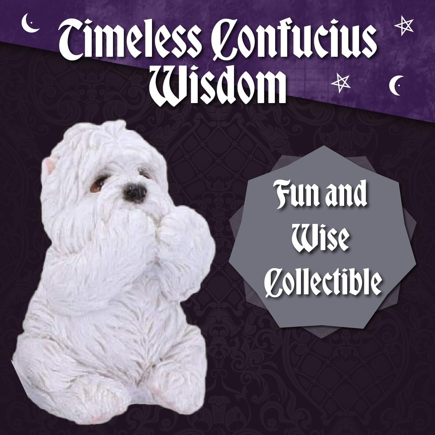 Three Wise Westie Dog Figurines Resin 8cm Cute White Ornament Home Gift Set