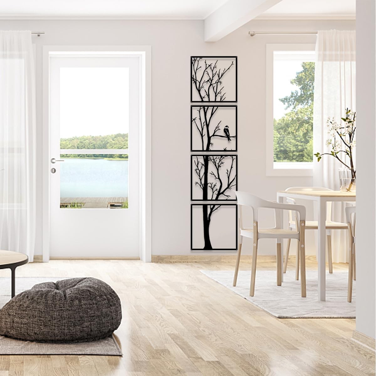 4Pcs Metal Tree Branch Wall Art Large Living Room Decor