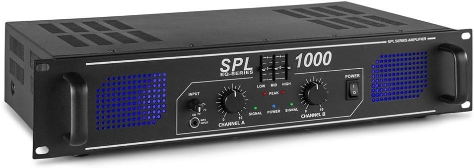 1000W PA Power Amplifier Class D 2-Channel Stereo DJ Stage Audio