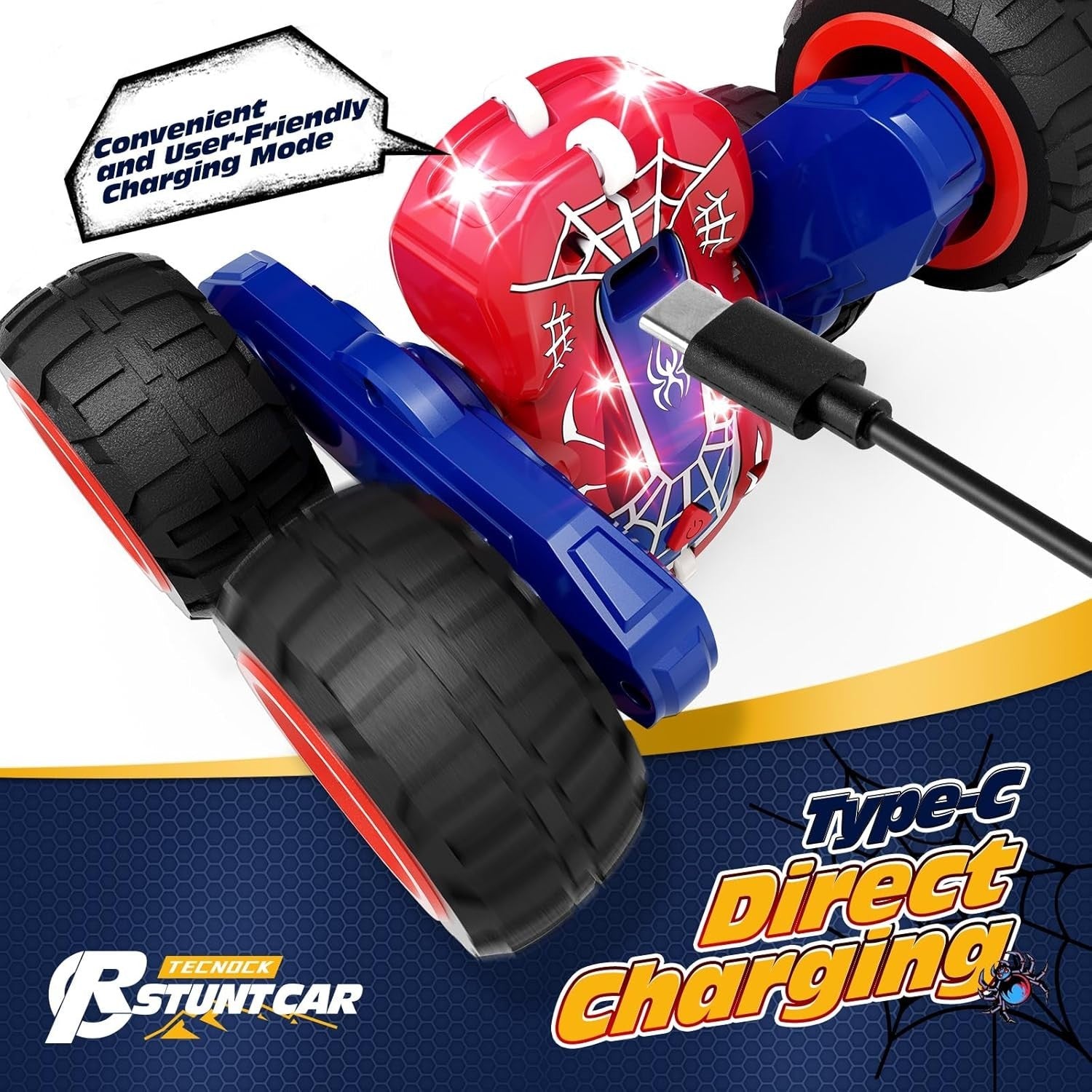 360° Flip RC Stunt Car for Kids 3-12 | 4WD Double-Sided Light Up Toy Truck