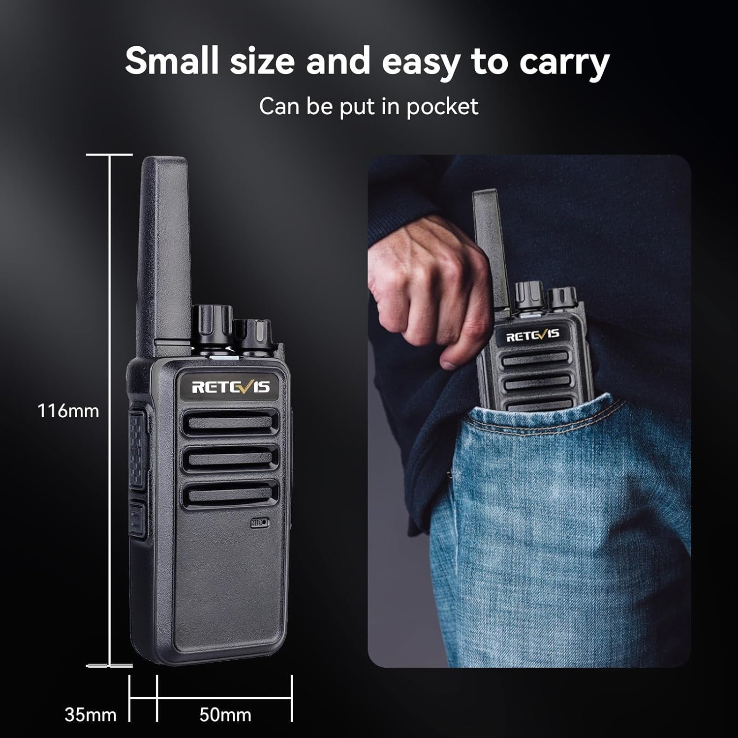 PMR446 Walkie Talkies 4 Pack Long Range Rechargeable Radio w Headset